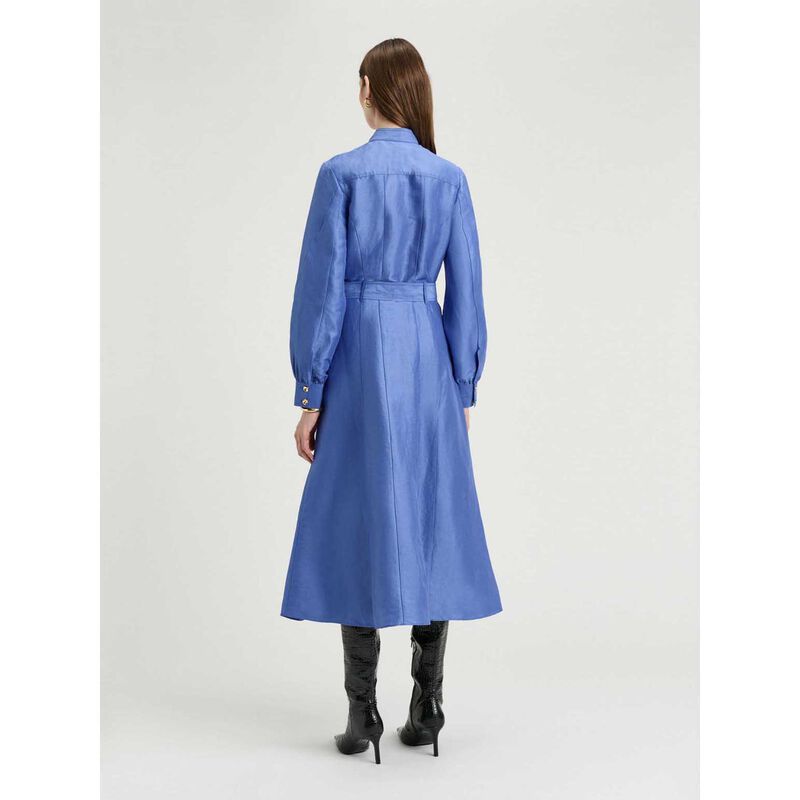 Veronika Maine Hydrangea Linen Viscose Midi Shirtdress image number 1